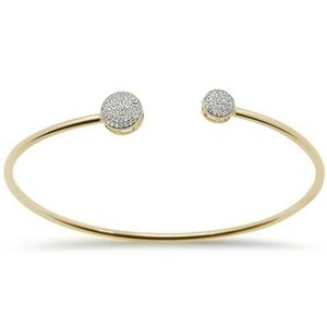 .20ct 14kt yellow gold diamond trendy open bangle